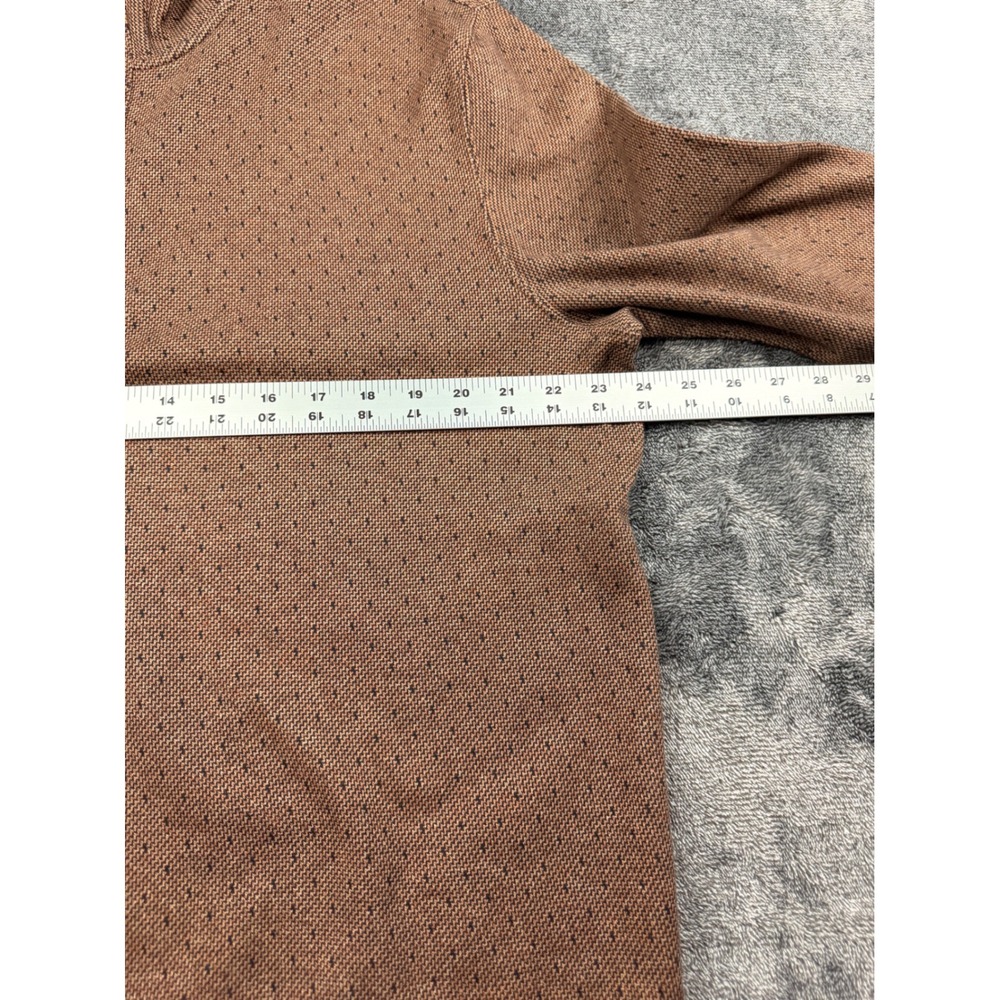Jos A Bank Reserve Mens Brown Birds‎ Eye Quarter Zip Sweater Elbow Patches Large - Picture 5 of 6
